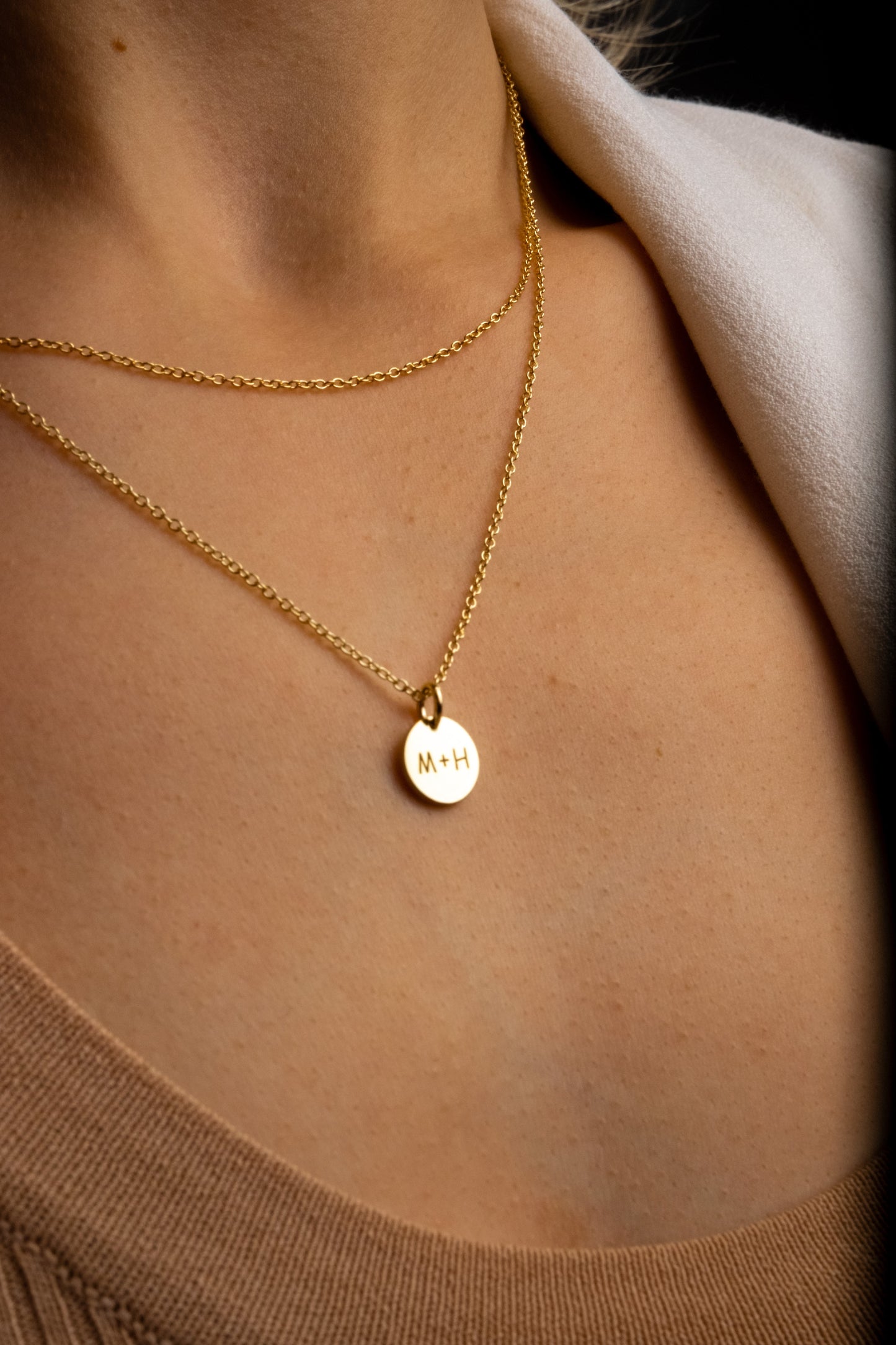 Layered Initial Necklace Set Gold Choker Inital Necklace