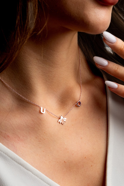 Personalized Gold Letter Initial Necklace for Mom
