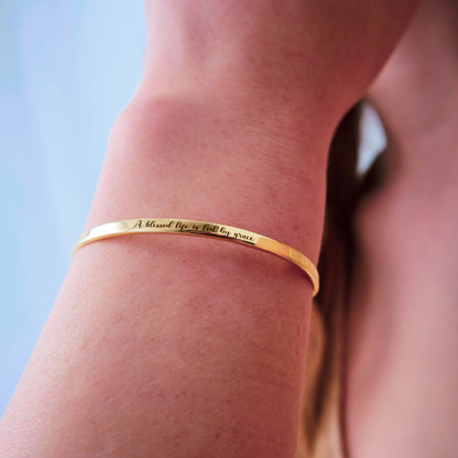 Custom Gold Friendship Bracelet Engraved Personalized Name
