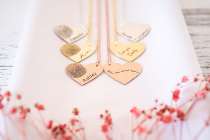 Personalized Fingerprint and Handwriting Necklace