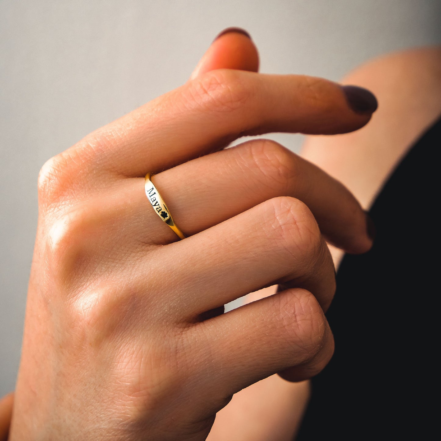 Custom Name Ring and Initial Signet Ring