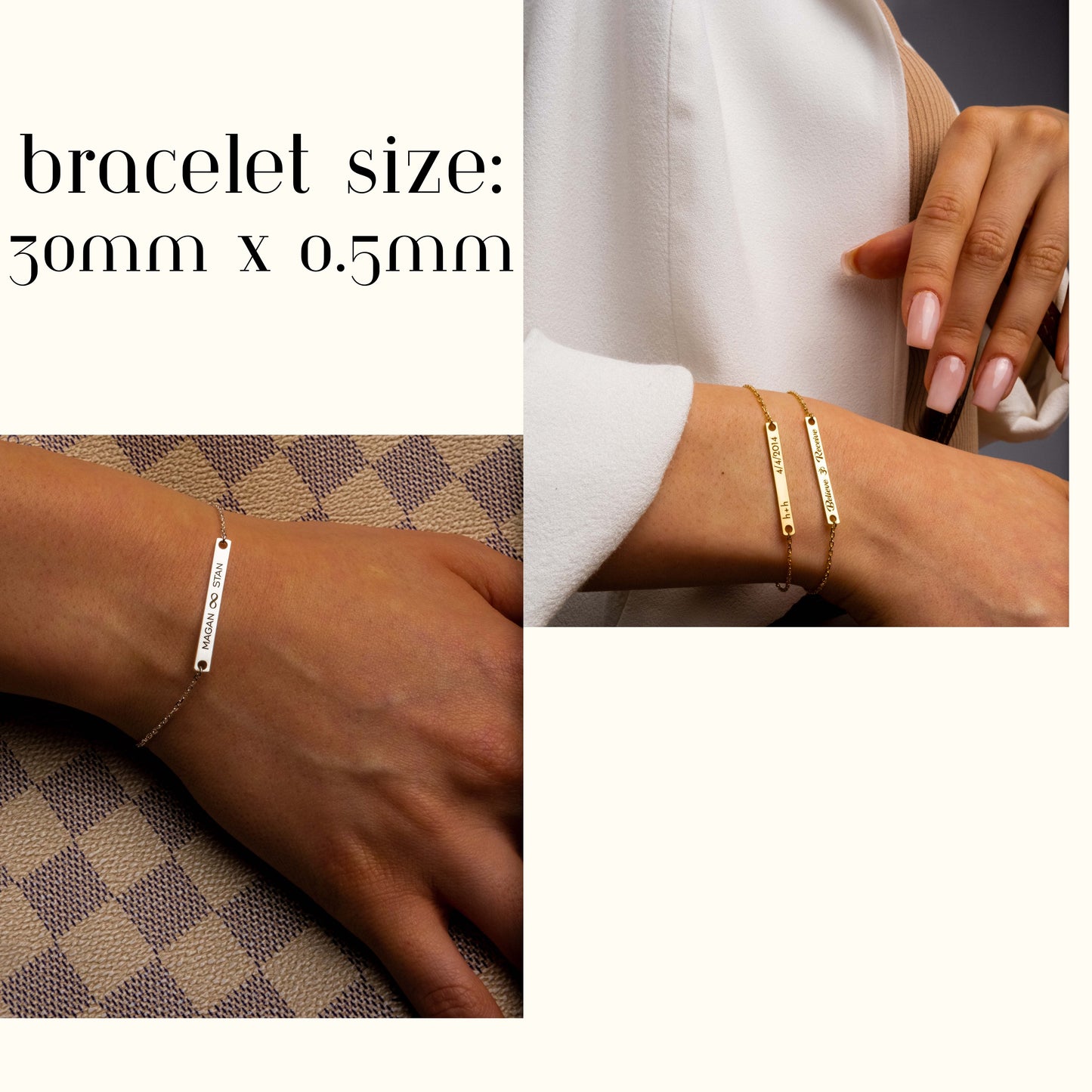 Personalized Silver Charm Bracelet