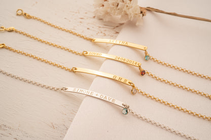 Personalized Birthstone and Coordinate Bracelet for Sisters
