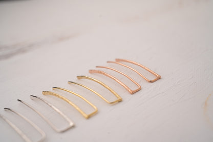 Minimalist Gold Filled Ear Climber Earrings and Silver