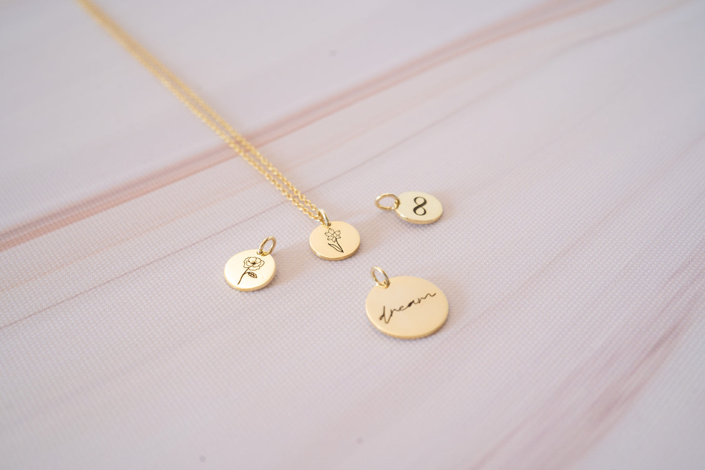 Custom Birth Flower Necklace with Initial and Lily