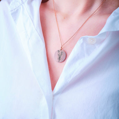 Birth Flower Name Necklace Mothers Day Gift