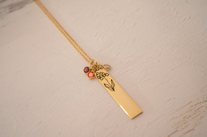 Birthstone Flower Necklace