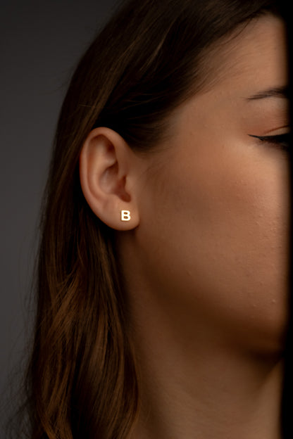 Delicate Gold Initial Earrings and Alphabet Letter Studs