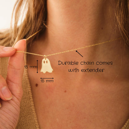 Ghost Pendant Charm Spooky Boo Necklace Gothic Jewelry