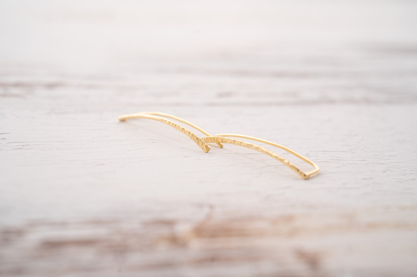 Minimalist Gold Filled Ear Climber Earrings and Silver