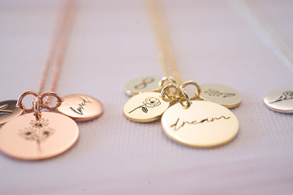 Custom Birth Flower Necklace with Initial and Lily