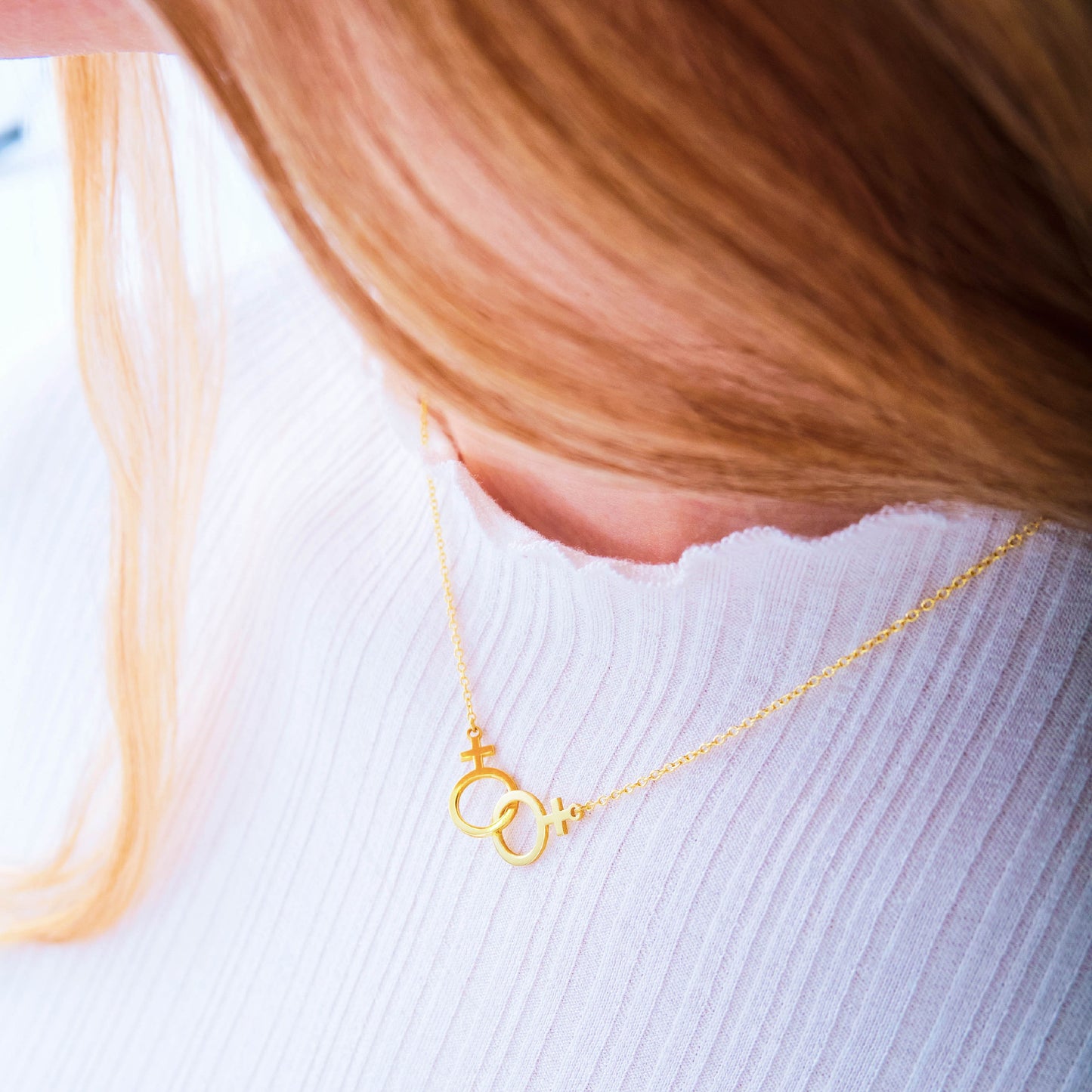 14k Dainty Thin Gold Filled Lesbian Necklace