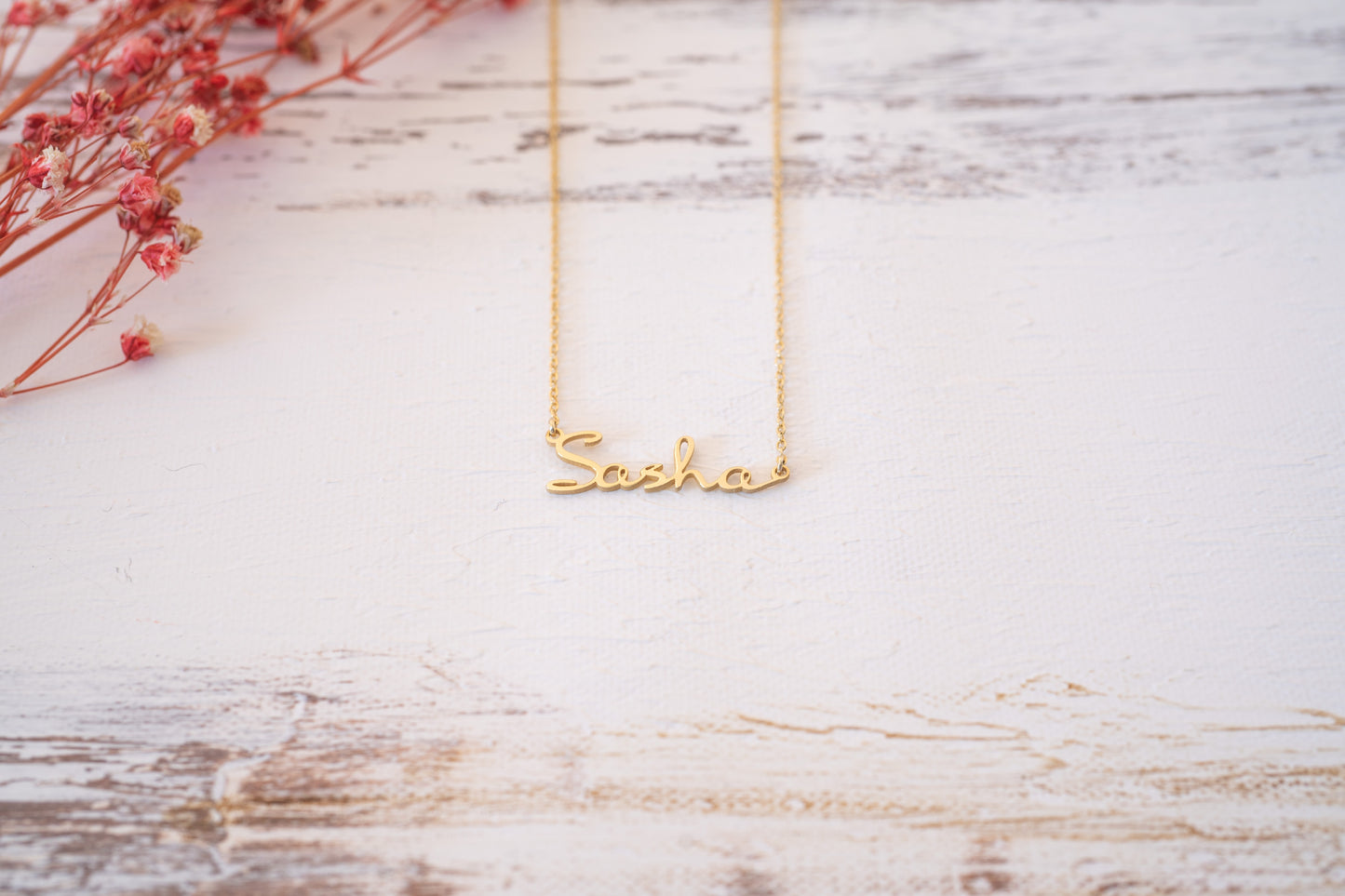 Solid Gold Name Necklace Personalized for Summer Jewelry