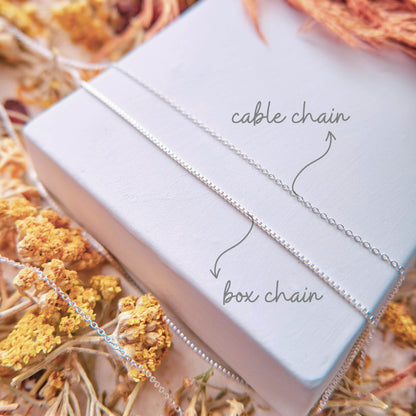 Thin 14k Gold Box Chain Necklace Waterproof