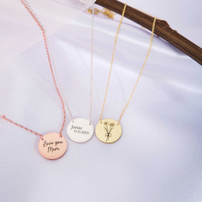 Birth Flower Necklace and Flower Name Necklace