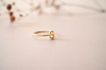 Handmade Dainty Tiny Initial Ring