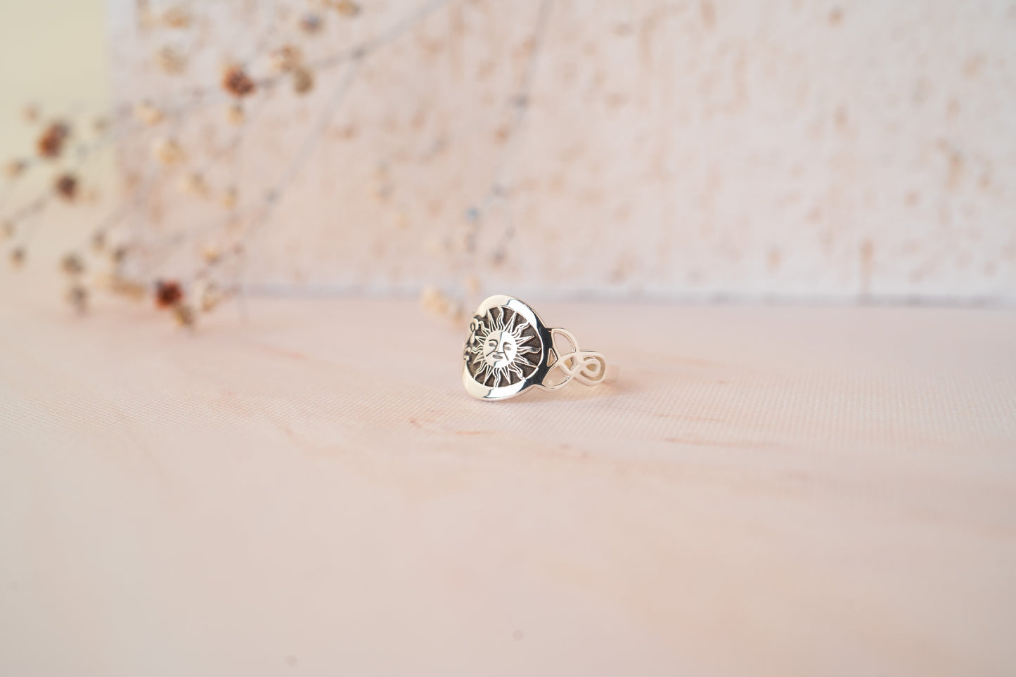 Sun and Moon Triquetra Celestial Ring