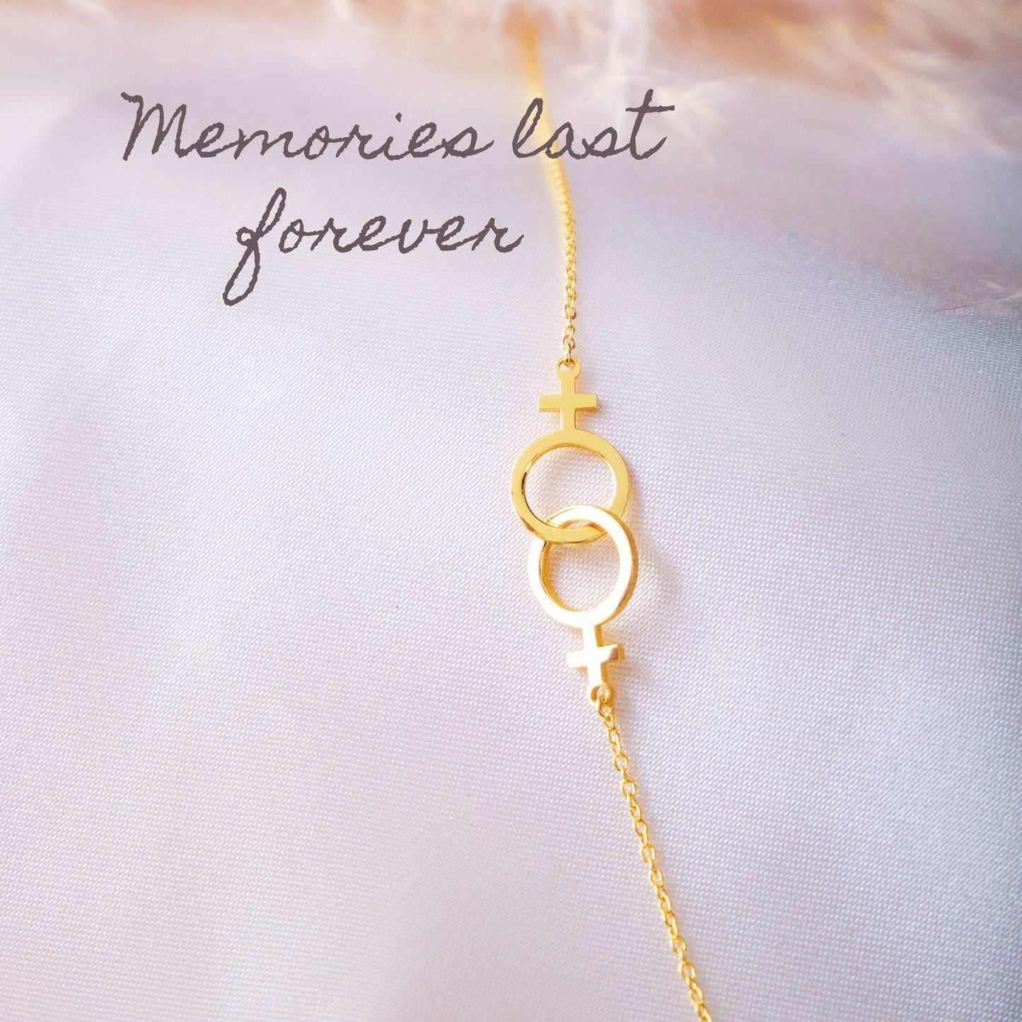 14k Dainty Thin Gold Filled Lesbian Necklace