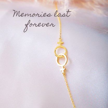 14k Dainty Thin Gold Filled Lesbian Necklace