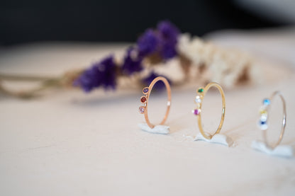 Birthstone Stacking Ring and Pinky Promise Ring