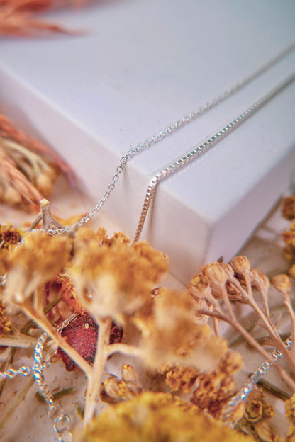 Thin 14k Gold Box Chain Necklace Waterproof