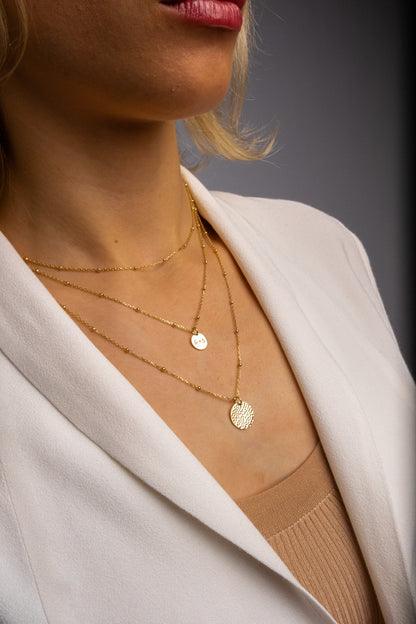 Layered Initial Necklace Set Gold Choker Inital Necklace