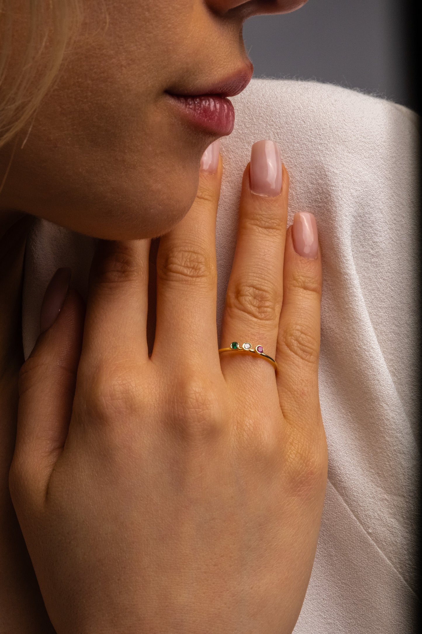 Birthstone Stacking Ring and Pinky Promise Ring