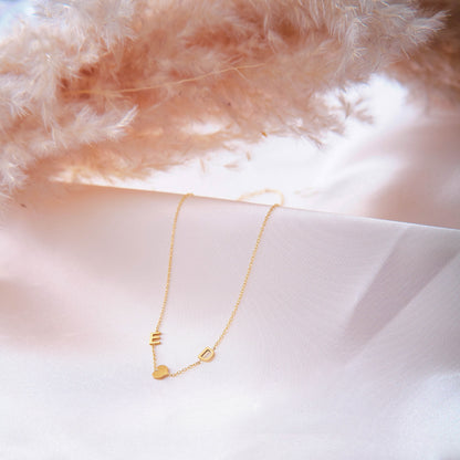14k Gold Sideways Initial Personalized and Dainty Mama
