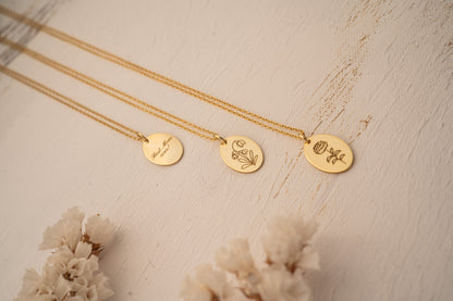 14k Gold Birthflower Necklace