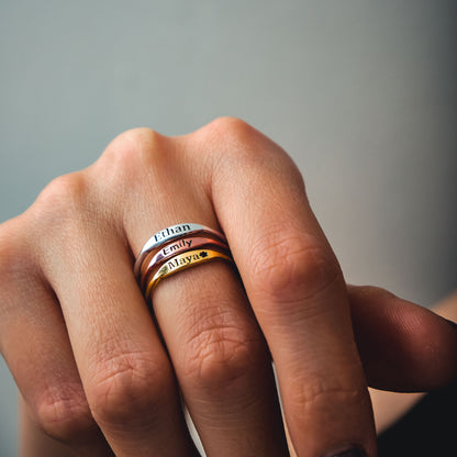 Custom Name Ring and Initial Signet Ring
