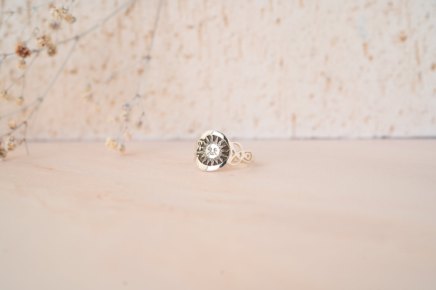 Sun and Moon Triquetra Celestial Ring