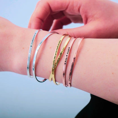 Custom Gold Friendship Bracelet Engraved Personalized Name