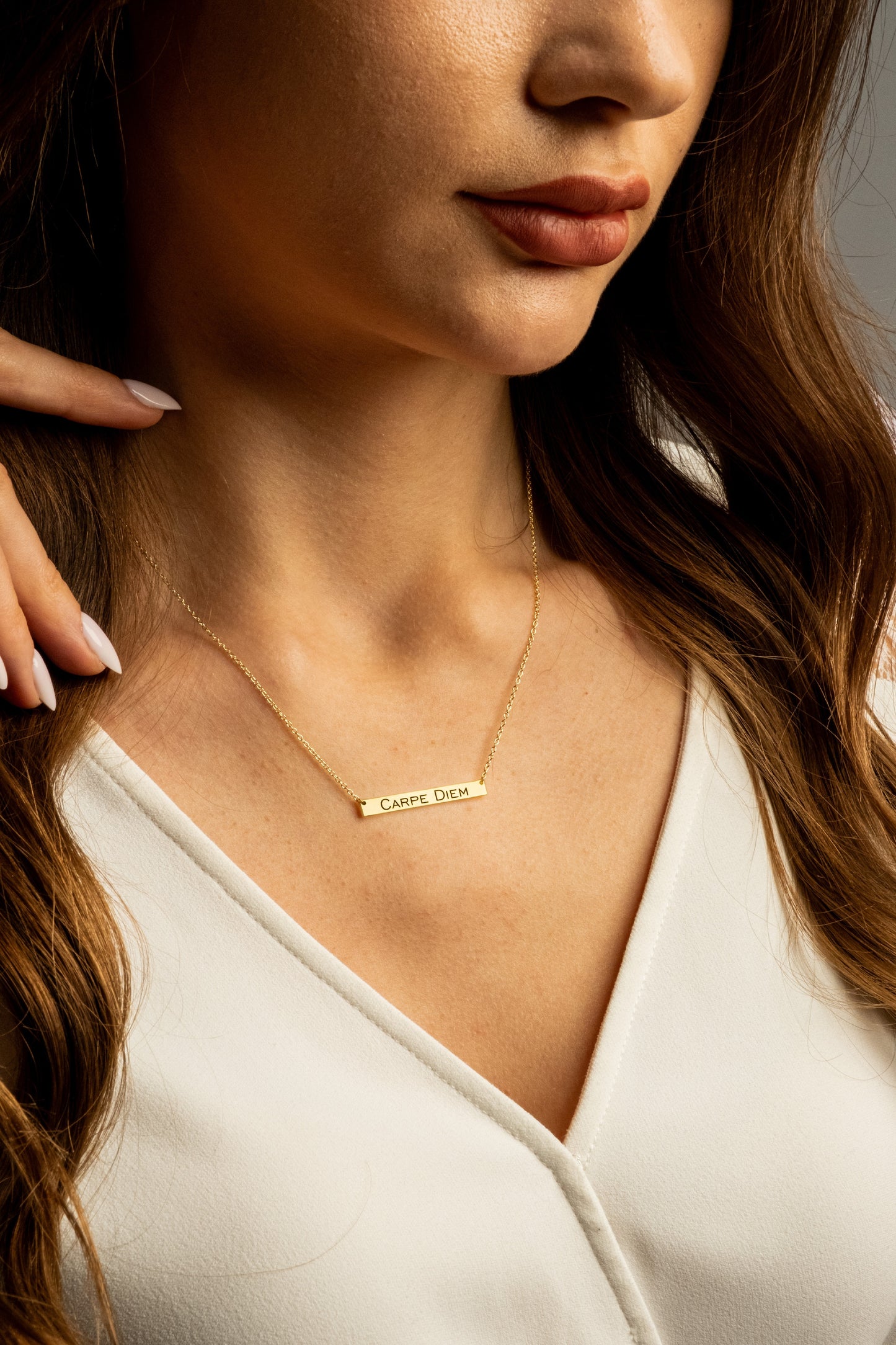 Personalized Gold and Rose Gold Bar Necklace
