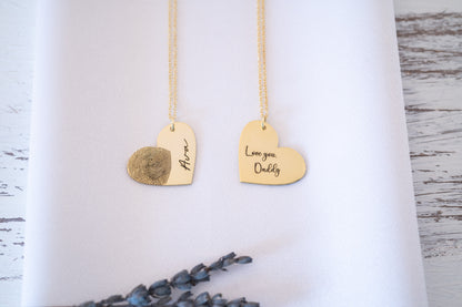 Personalized Fingerprint and Handwriting Necklace