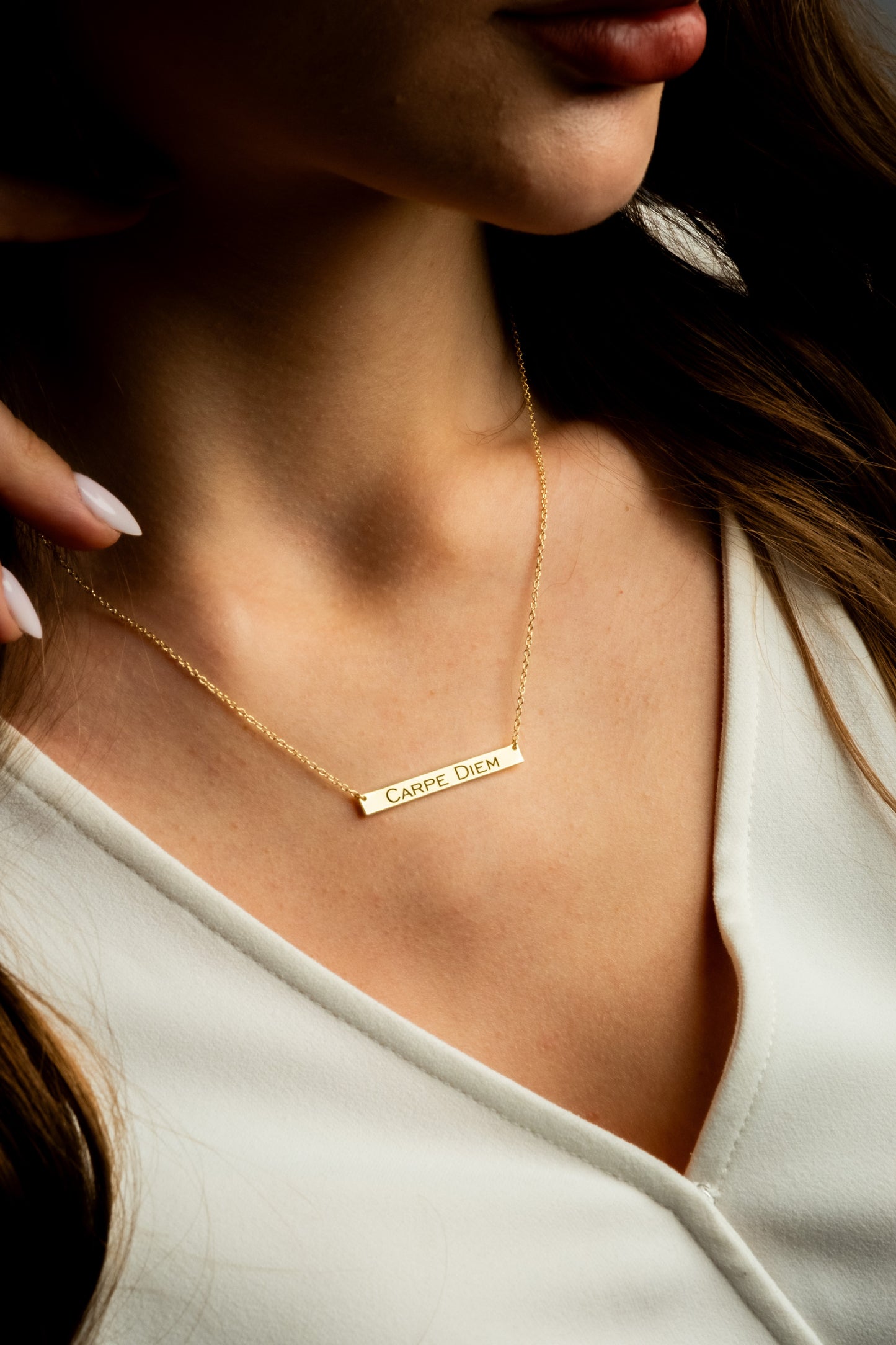 Personalized Gold and Rose Gold Bar Necklace