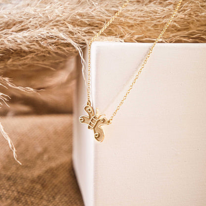 Actual Kids Drawing Necklace and Handwritten Gold Necklace