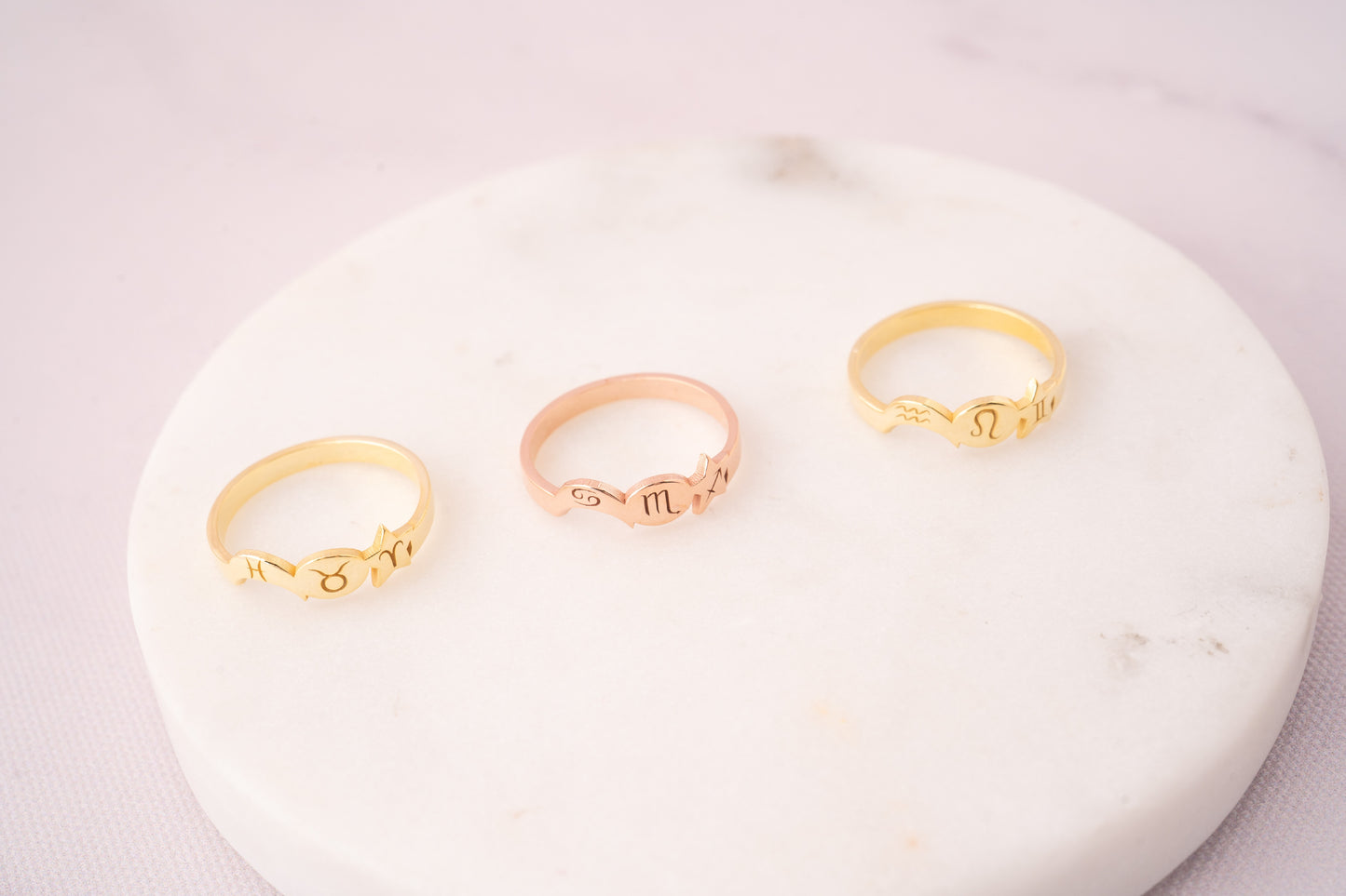 10k Solid Gold Zodiac Astrology Ring