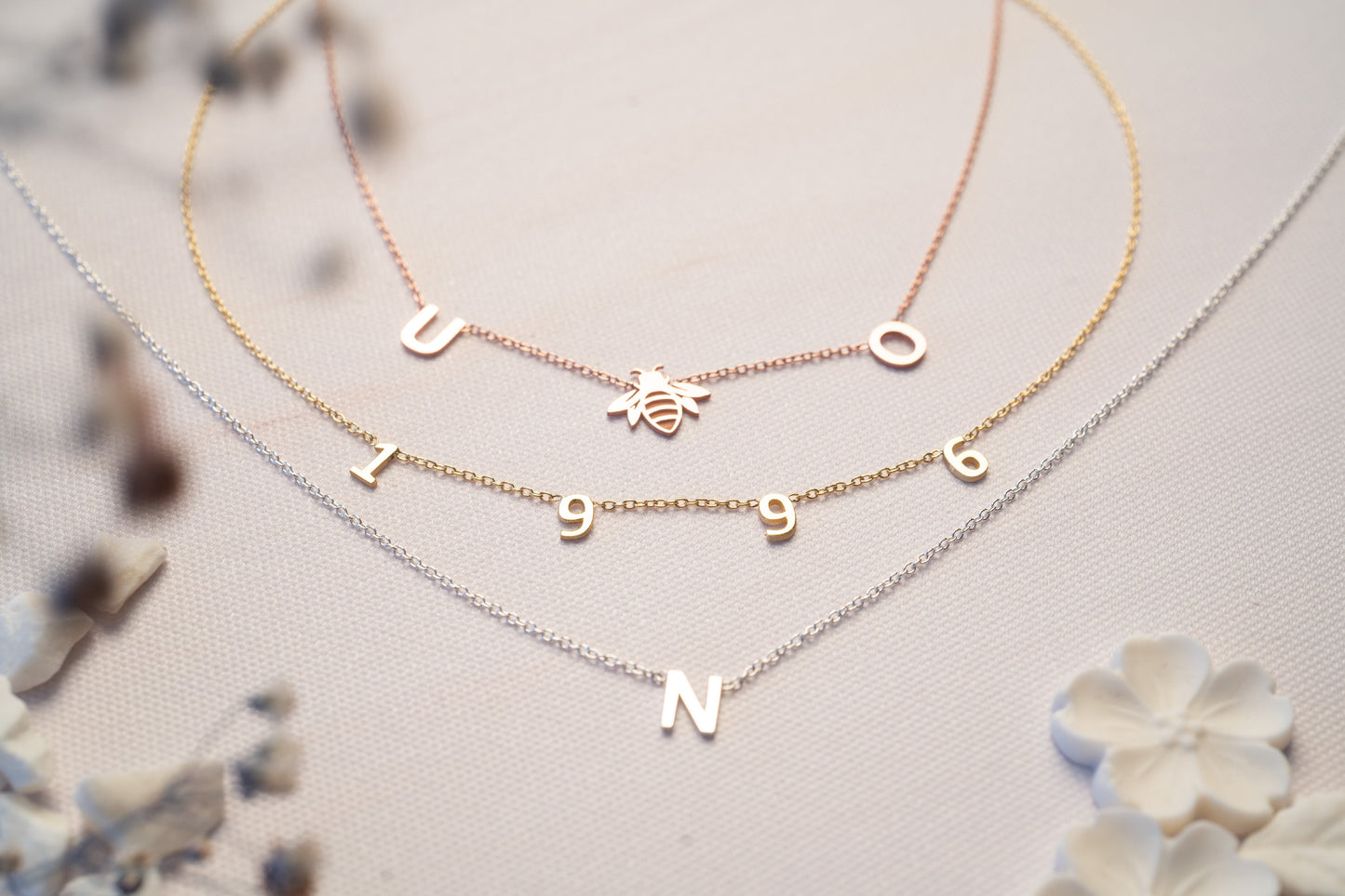 Personalized Gold Letter Initial Necklace for Mom