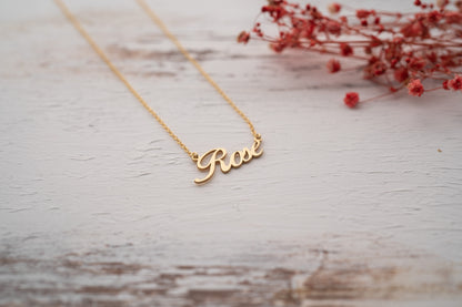 Solid Gold Name Necklace Personalized for Summer Jewelry