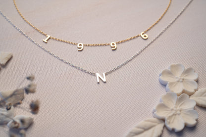 Personalized Gold Letter Initial Necklace for Mom