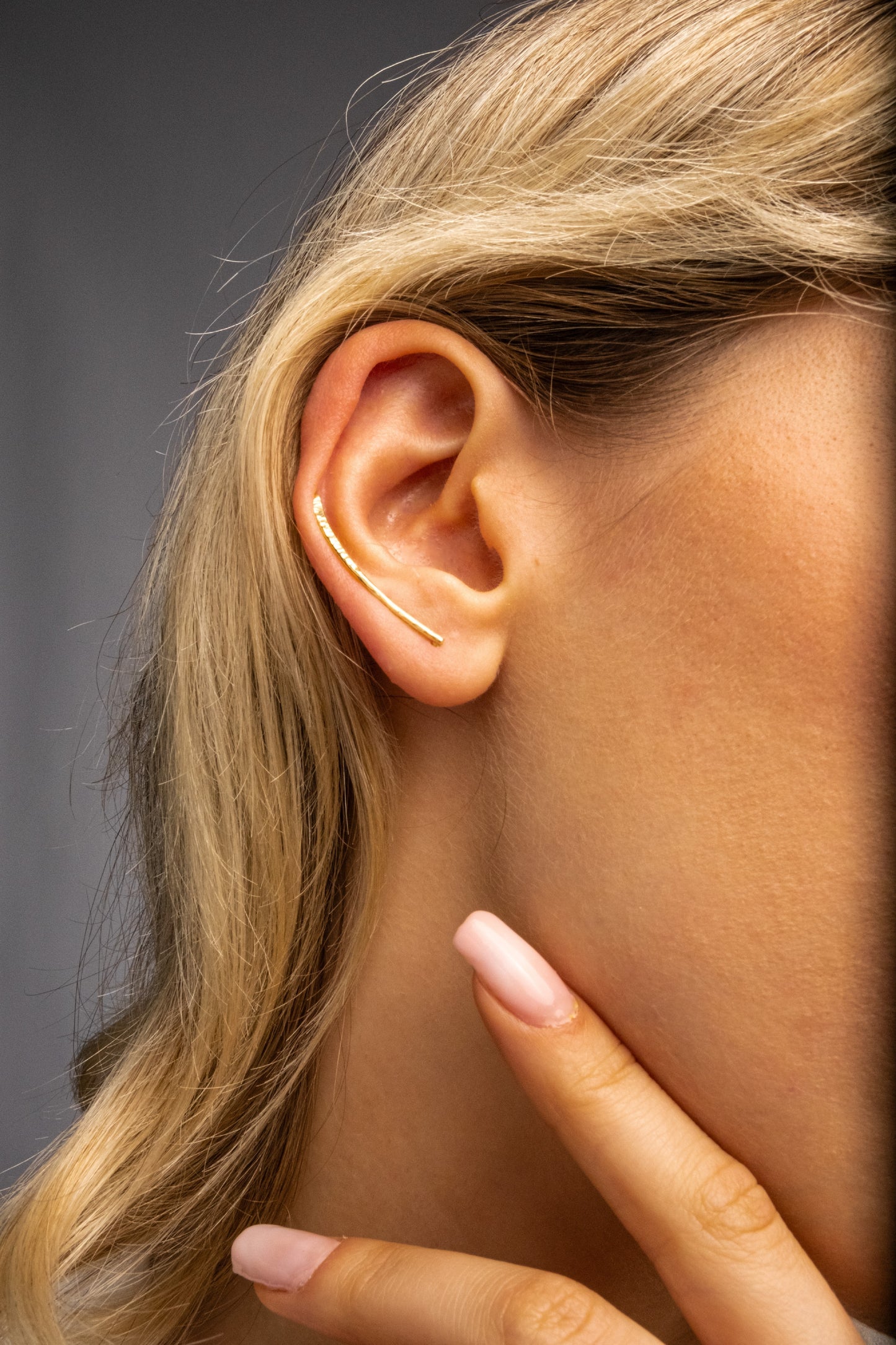 Minimalist Gold Filled Ear Climber Earrings and Silver