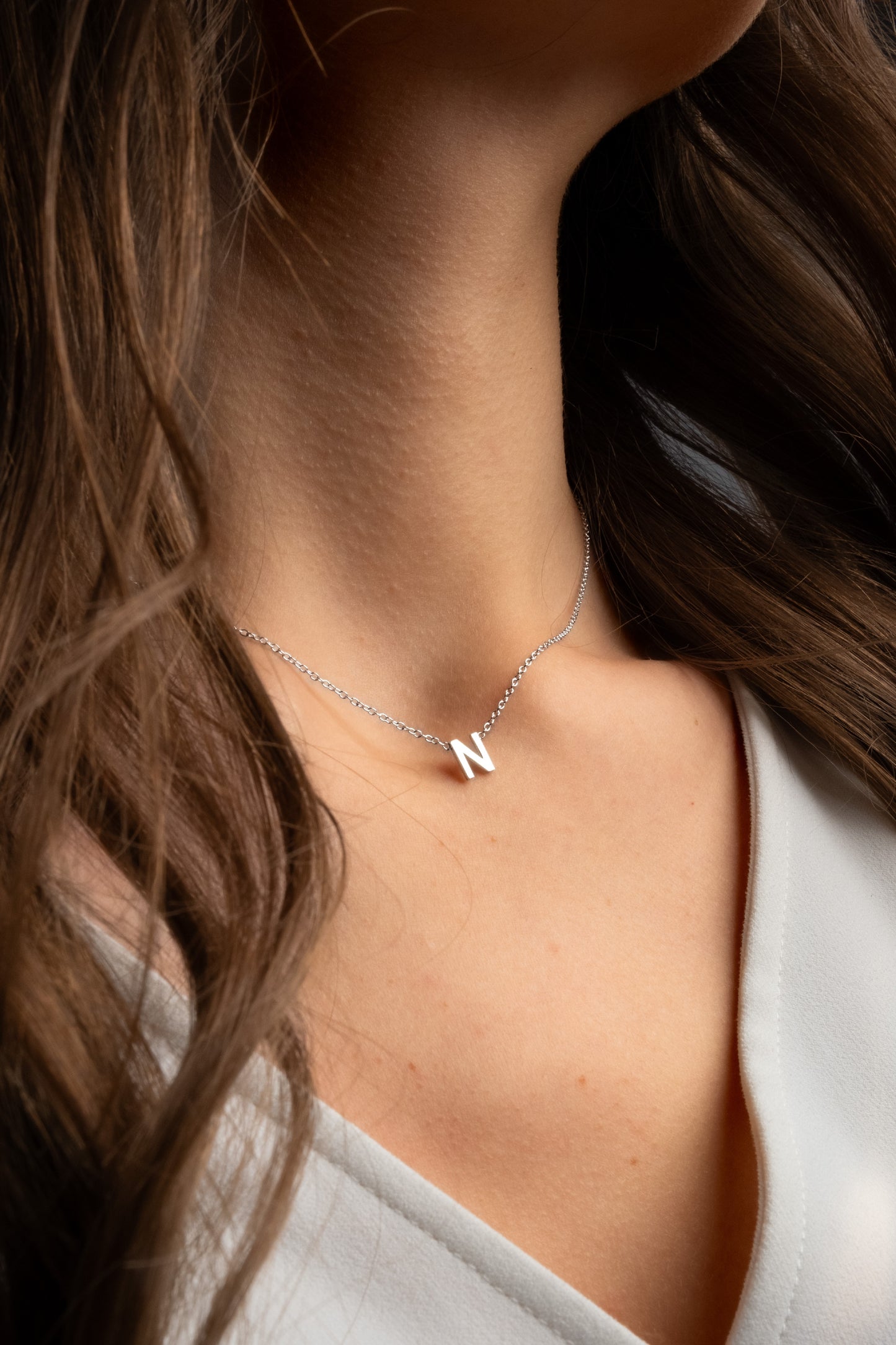 Personalized Gold Letter Initial Necklace for Mom