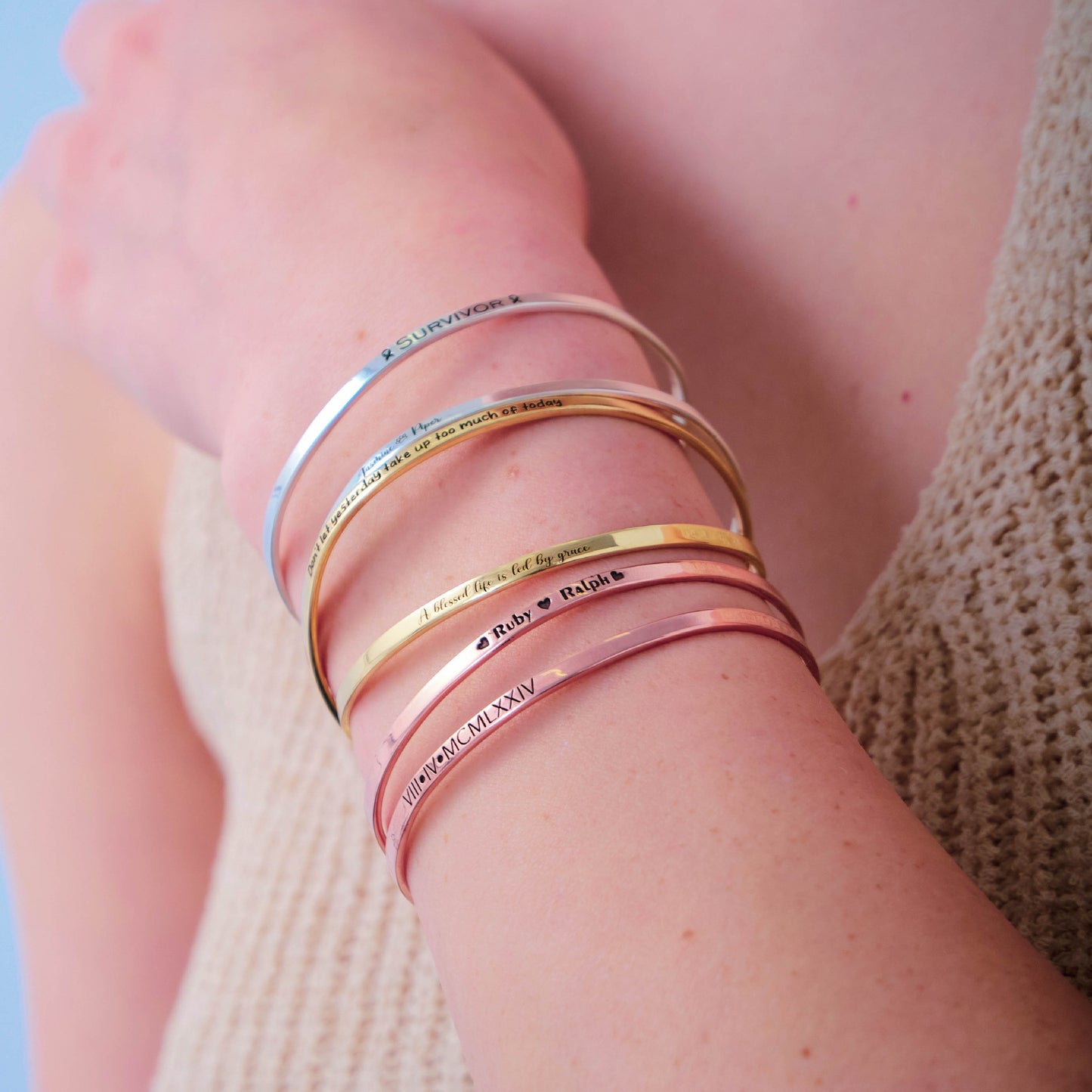 Custom Gold Friendship Bracelet Engraved Personalized Name