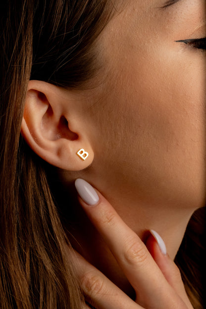 Delicate Gold Initial Earrings and Alphabet Letter Studs