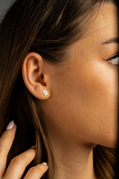 Delicate Gold Initial Earrings and Alphabet Letter Studs
