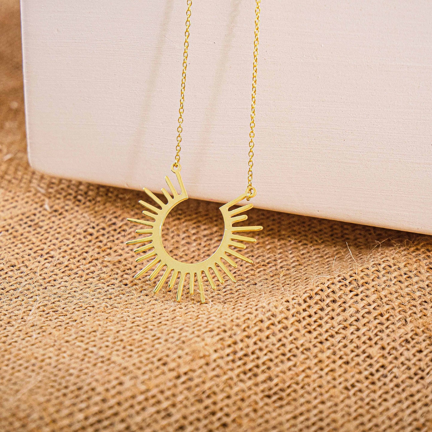 Sunshine Necklace with Gold Sun Pendant