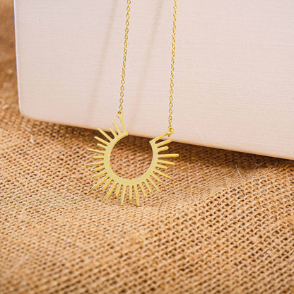 Sunshine Necklace with Gold Sun Pendant