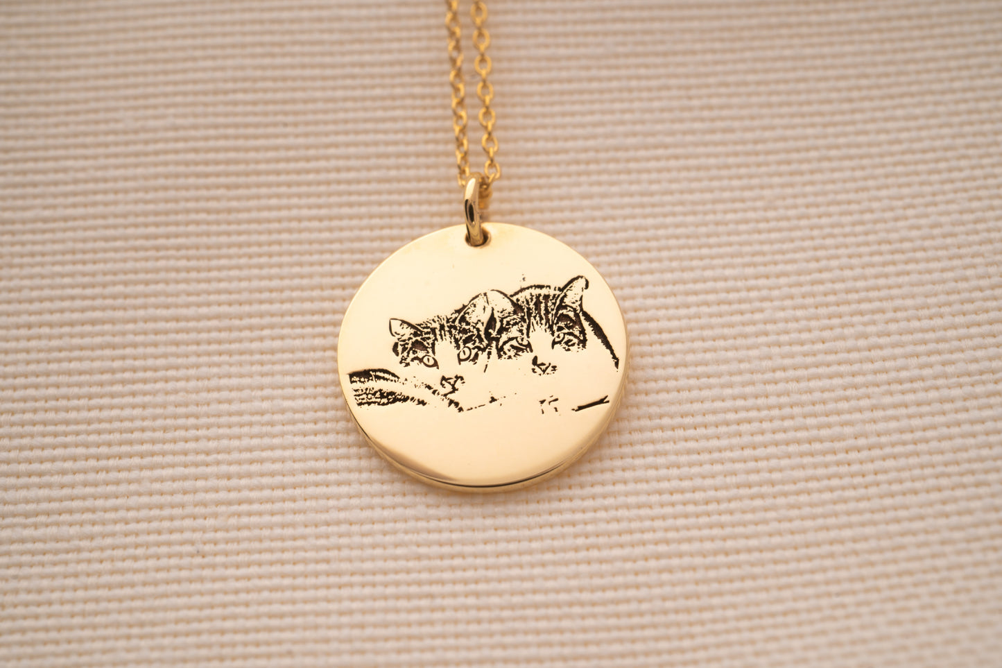 Personalized Gold Cat Necklace for Cat Mom