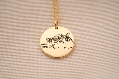 Personalized Gold Cat Necklace for Cat Mom