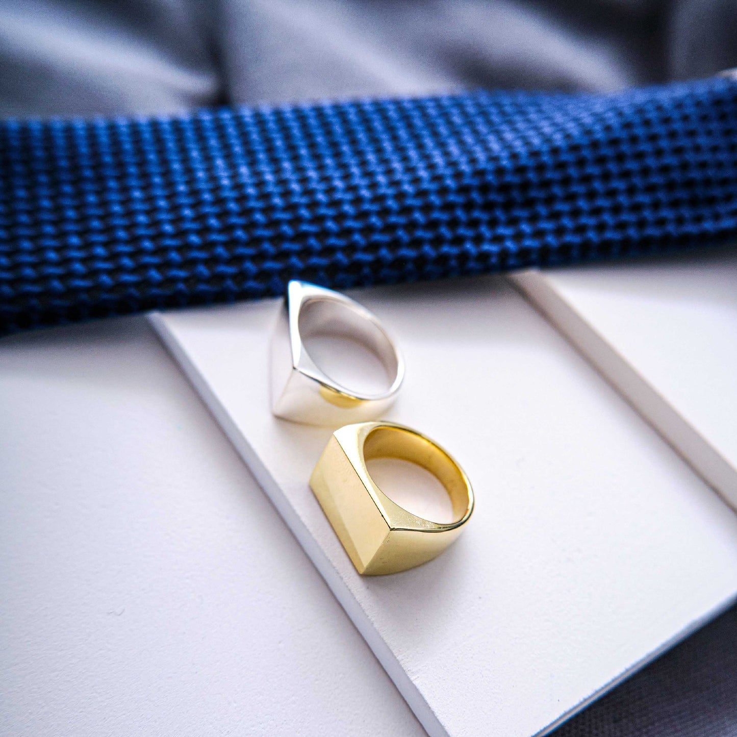 Rectangle Gold Signet Ring Men